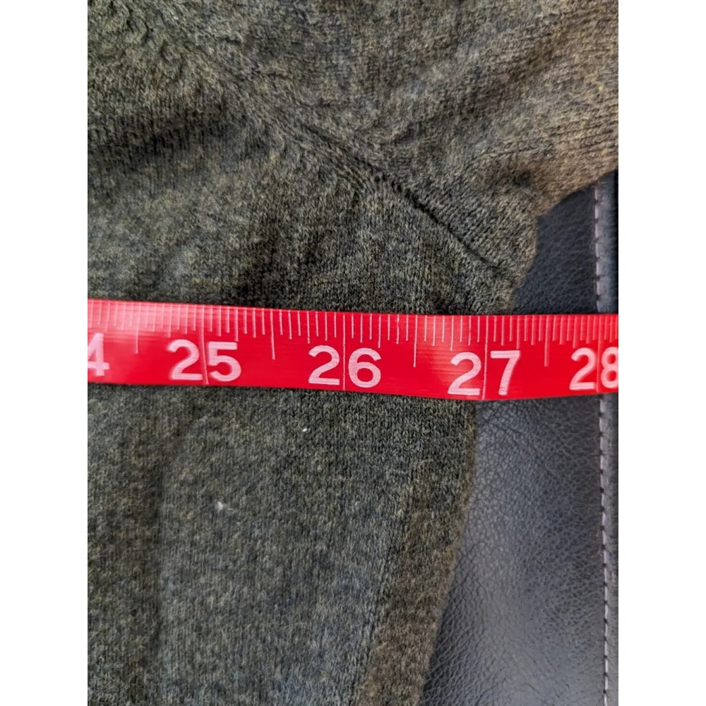 Eddie Bauer Sweater Men 2XL Cotton Merino Wool Long Sleeve V Neck Pullover Gray